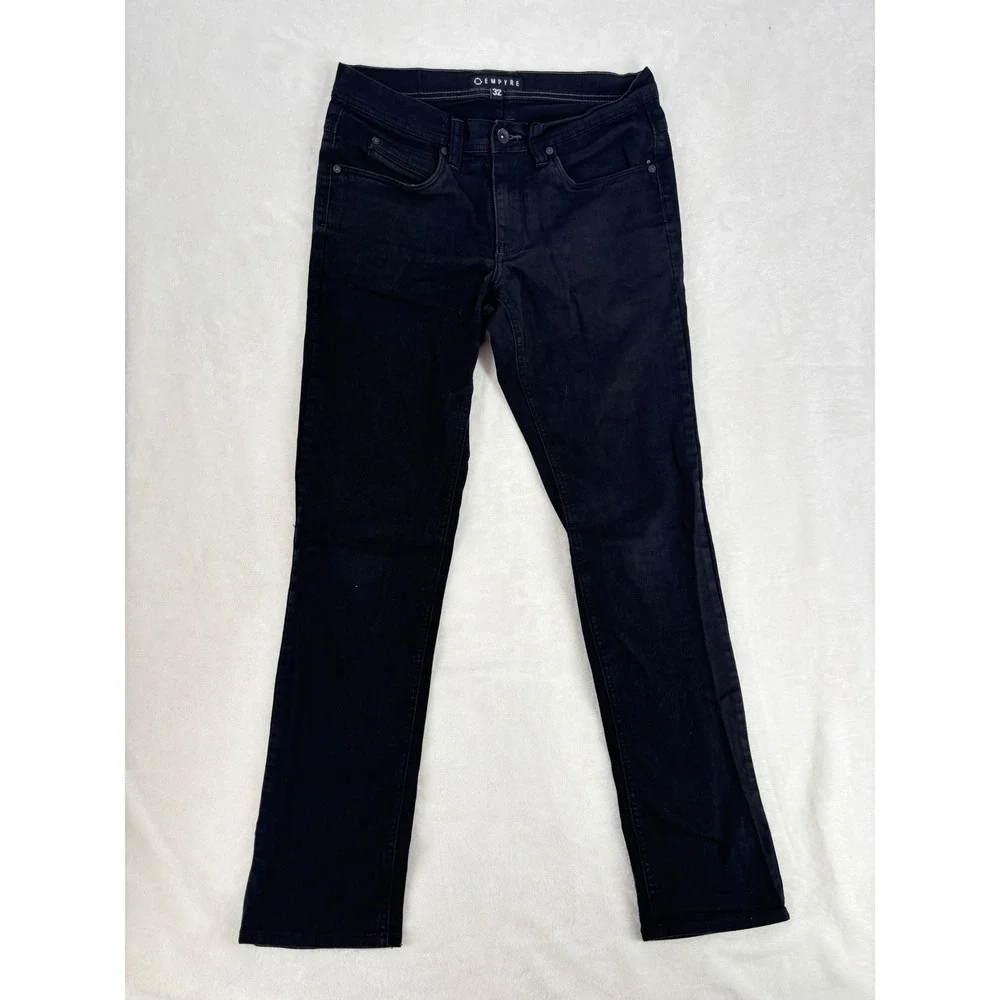 Empyre Skeletor Mens Black Skinny Jeans Size 32 Cotton Spandex Skater Goth Punk‎
